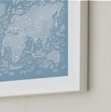 "Sea Life World Map" - Art Print in Sea by Jessie Steury - Frame Close-up