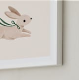 "Rabbit With Bow" - Art Print in Hunter Green by Vivian Yiwing - Frame Close-up