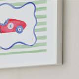 "Vintage Play Car" - Art Print in Race Car Red by Little Blue Designs - Frame Close-up