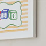 "Vintage Play Blocks" - Art Print in Block Yellow by Little Blue Designs - Frame Close-up