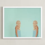 "nice to meet you" - Art Print in Pastel Blue by Jacob Loafman - Framed