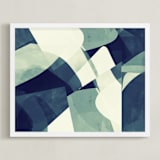 "Blues Night" - Art Print in blue by Carmen Guedez - Framed
