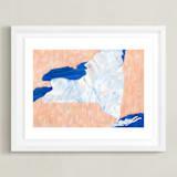"New York in Paint" - Art Print in New York Blue by Denise Wong - Framed