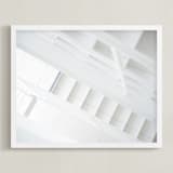 "Bright Stairway" - Art Print in White by Ilze Lucero - Framed
