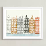 "On the Canal" - Art Print in brick by Griffinbell Paper Co. - Framed