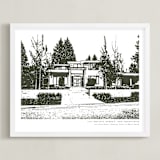 "House: Custom Print with Text" - Custom Print in Olive Shadow by Minted - Framed