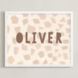 "Safari Friends 2" - Personalized Art Print in Brown by Teju Reval - Framed