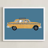 "New York" - Personalized Art Print in Taxi by Jenna Holcomb - Framed