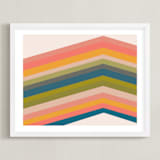"Retro Stripes" - Art Print in Pool by Beth Vassalo - Framed