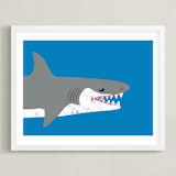 "smile" - Art Print in Ocean Blue by mo kelley - Framed