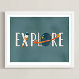 "Space to Explore III" - Art Print in Twilight by Heather Schertzer - Framed