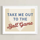 "Little Slugger Series 1" - Art Print in Beige by Pinky Diamond Studio - Framed