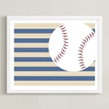 "Little Slugger Series 4" - Art Print in Denim by Pinky Diamond Studio - Framed