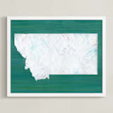 "Montana in Paint" - Art Print in Montana Green by Denise Wong - Framed