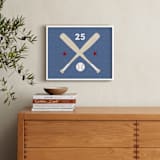 "Little Slugger Series 3" - Personalized Art Print in Denim by Pinky Diamond Studio - In a Room