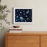 "Through space and time" - Art Print in Prussian blue by raven erebus - In a Room