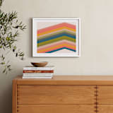 "Retro Stripes" - Art Print in Pool by Beth Vassalo - In a Room