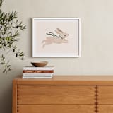 "Rabbit With Bow" - Art Print in Hunter Green by Vivian Yiwing - In a Room