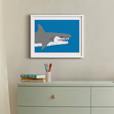 "smile" - Art Print in Ocean Blue by mo kelley - In a Room