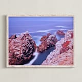 "Ocean meets the land" - Art Print in Ocean blue by NSMARK - Framed