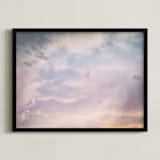 "Dark Clouds at Sunset" - Art Print in Sunset pink by Carol Schiraldi - Framed