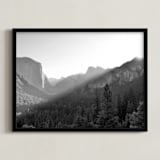 "Yosemite First Rays" - Art Print in Black & White by Sea and Sky - Framed
