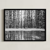 "Hazy Mirror" - Art Print in Black & White by Tania Medeiros - Framed