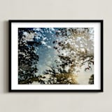 "Double The Oaks" - Art Print in Smalt Blue by Candice Estep - Framed