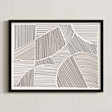 "Colored Lines I" - Art Print in Sand by David Michuki - Framed