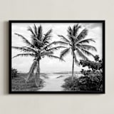 "Coconut gate" - Art Print in black by Eliane Lamb - Framed