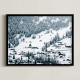 "White Blanketed Hills" - Art Print in Snow White by Ying C. - Framed