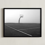 "Foggy Basketball Court" - Art Print in Asphalt by Becky Nimoy - Framed