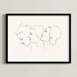 "Three Faces" - Art Print in Eggshell White by Kirsta Benedetti - Framed