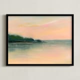 "Quiet Cove" - Art Print in Peach by Lindsay Megahed - Framed