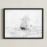 "Seaworthy" - Art Print in charcoal by Ramnik Velji - Framed