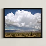 "desert drive by" - Art Print in desert sky blue by Kristi Jackson - Framed