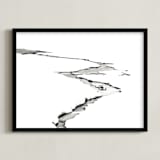 "Silver Ice" - Art Print in Ice White by Leslie Le Coq - Framed