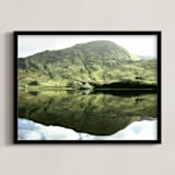 "Green Reflections Connemara Ireland" - Art Print in moss green by Eva Marion - Framed