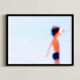 "Sdot Yam beach" - Art Print in Light Blue by Tal Paz-Fridman - Framed