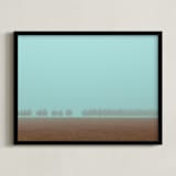 "Shrouded Trees" - Art Print in Dusty Cyan by Gabrial Reising - Framed
