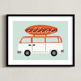 "surfboard" - Personalized Art Print in wave by JeAnna Casper - Framed