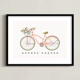 "Beach Cruiser" - Personalized Art Print in Blush by Karidy Walker - Framed
