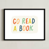 "Go Read a Book" - Art Print in Terra Cotta by Rachel K. Swanson - Framed