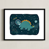 "Dinos in space 2" - Art Print in Jurassic by Annie Holmquist - Framed