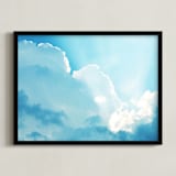 "Through it All (Clouds)" - Art Print in Sky Blue by Loree Mayer - Framed