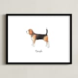 "Beagle" - Art Print in Light Brown by Megan Kelso - Framed