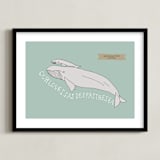 "Deep as the Sea" - Personalized Art Print in Aqua by Annada Hypes - Framed