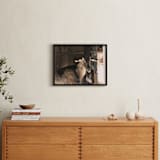 "Peeking" - Art Print in Umber by Paula Pecevich - In a Room