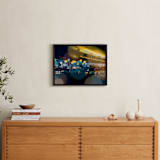 "Night in the City" - Art Print in City Light Yellow by Kate Baird - In a Room