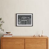 "Cityscape Stats" - Personalized Art Print in Chalkboard Grey by Tanya Lee of Frooted Design - In a Room